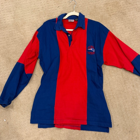 edge Tops - Patriots Vintage Long Sleeve Rugby Shirt